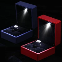 led lighted earring ring gift box wedding ring boxes pendant necklace storage cases jewelry display box birthday gifts wholesale