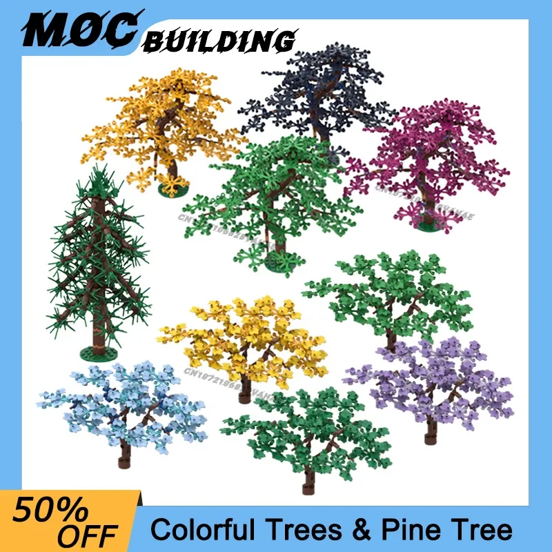 

Garden Plant Creative MOC Building Blocks Colorful Trees Pine DIY Decoration Scene Scenery Courtyard Assembly Bricks Kids Toys