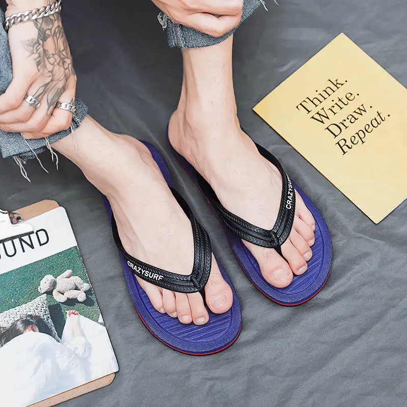 

Sandals Men’S Oversize Hawaiian Slipper Academia Men's Flip Flops Thick Bottomed Shoes Men's Shockproof Air Tennis Shooes New