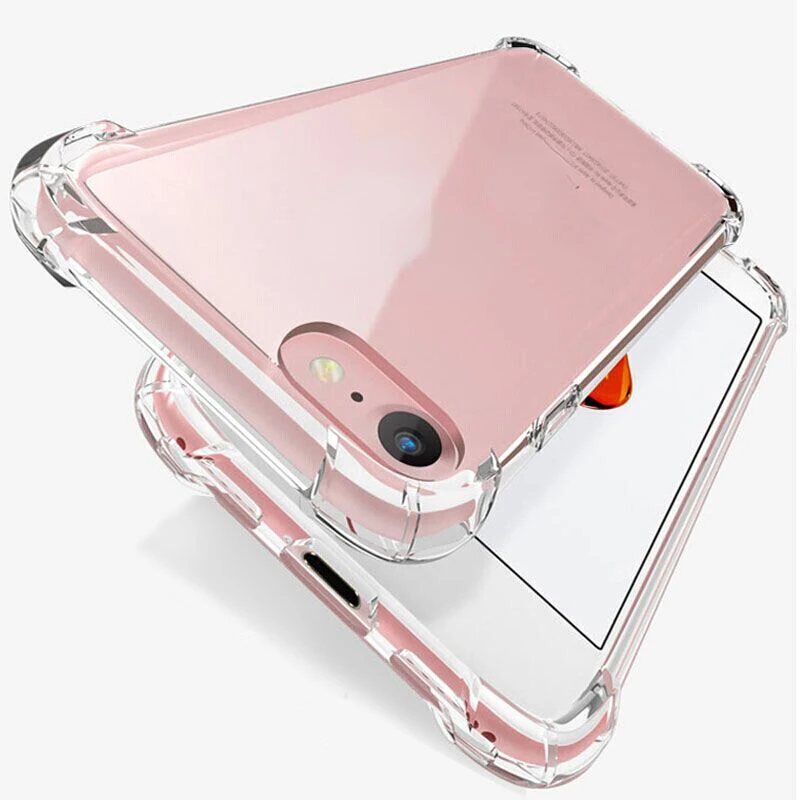 

Free Shipping For iPhone 13 12 11 Pro XS Max X XR 7 8 6S Plus SE Case Transparent Shockproof Back Cover Shockproof Silicone Phon