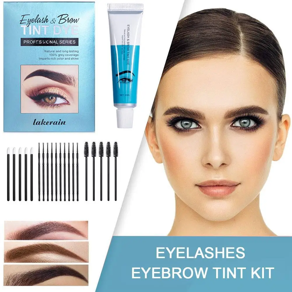 

1 Set Professional Eyelashes Eyebrow Beard Mustache Hair Dye Paste Tint Kit Permanent Mascara For Eyebrow Long-lasting Makeup