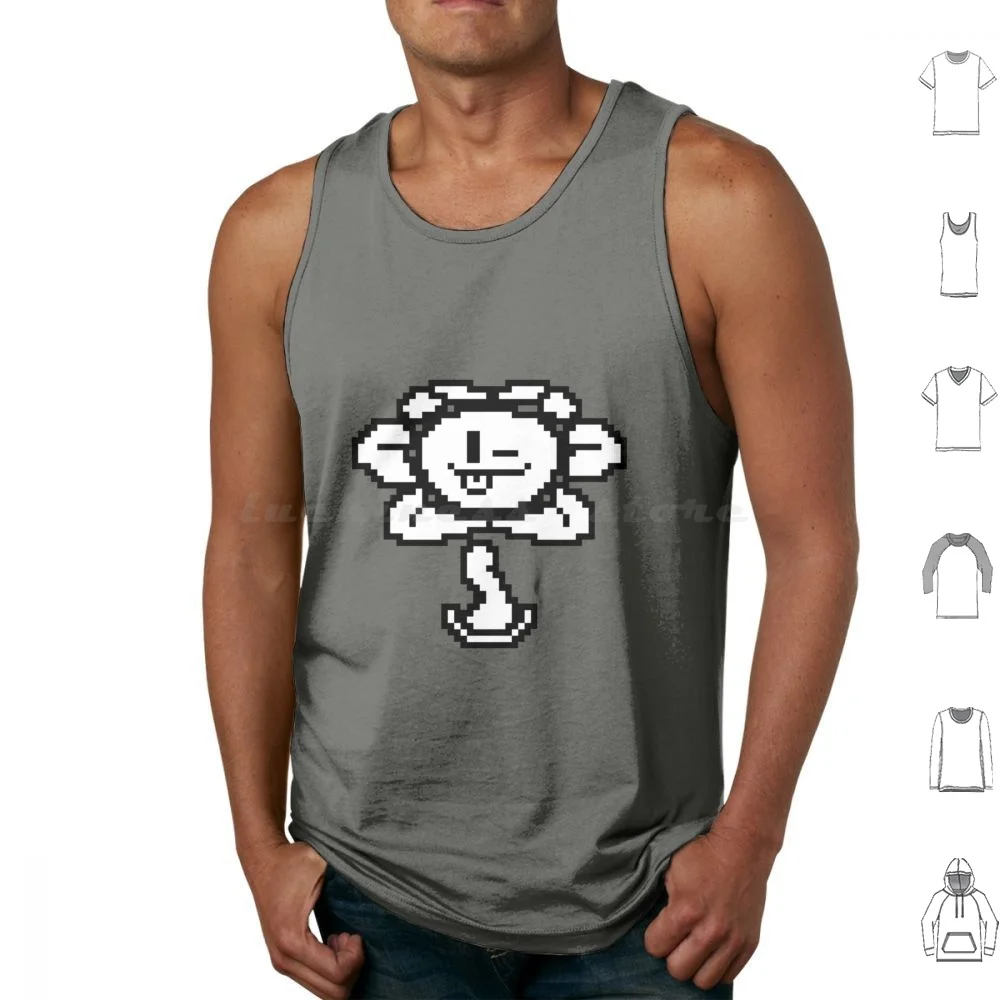 

Undertale-Flowey Tank Tops Print Cotton Undertale Flowey Flower Pixel Geek Retro Gamer