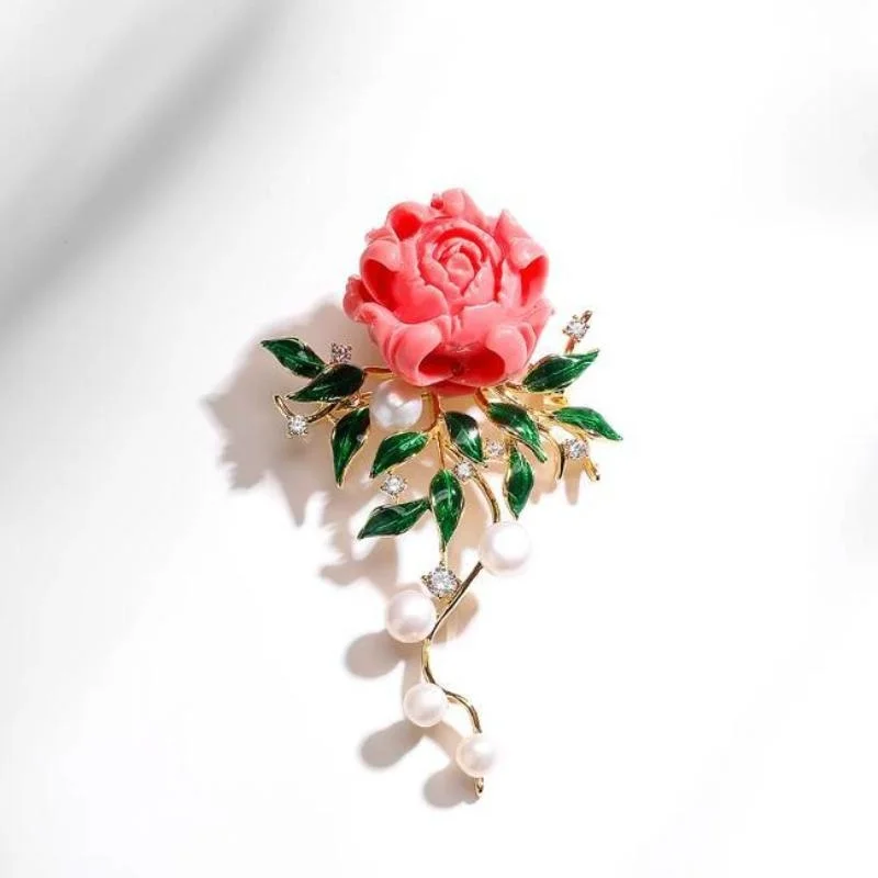 Роскошная индивидуальная брошь с цветком пиона женская куртка кардиган модная