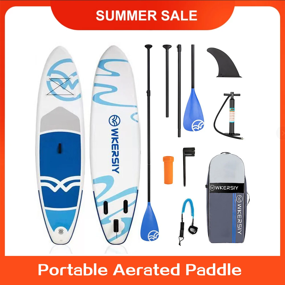 

Inflatable Stand Up Paddle Board Non-Slip SUP PVC for All Skill Levels Surf Board with Air Pump Carry Bag Leash Standing Boat