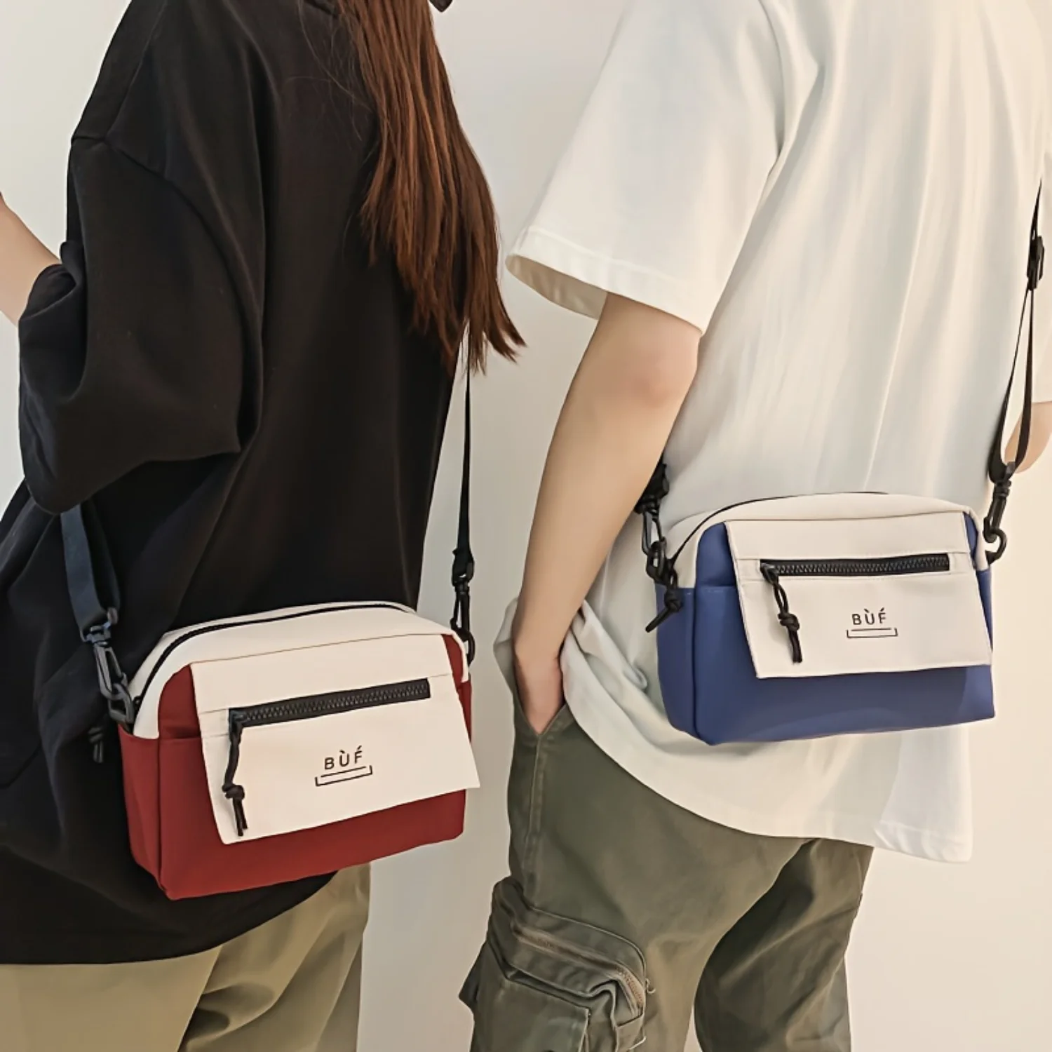 Минималистичная квадратная сумка через плечо с цветными блоками Женский