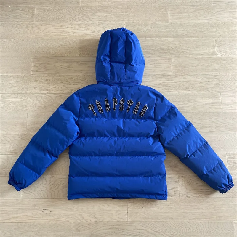 

Coats Men's Down Uk Designer Trapstar Jackets Blue Irongate Detachable Hood Top Quality Letter Embroidered Hoodie Winter War