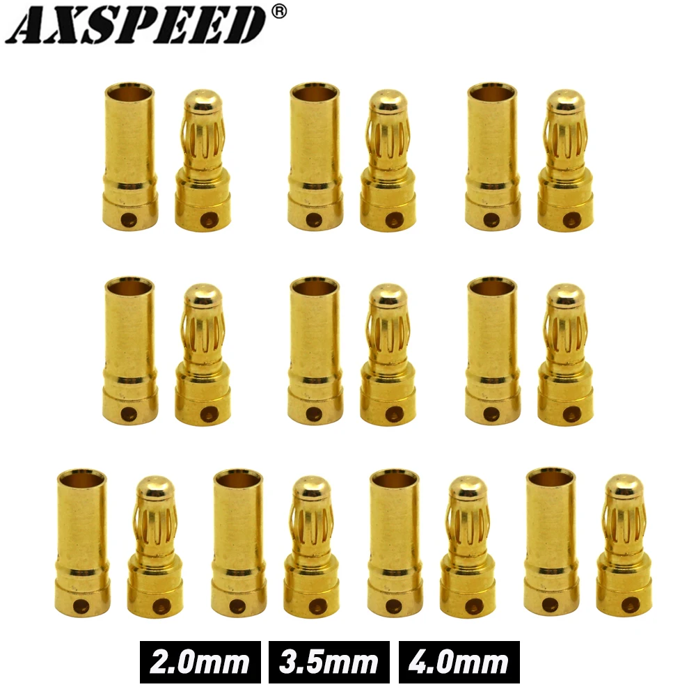 AXSPEED 10 пар EC3 MT60 штекерные гнездовые разъемы для пуль банановые штекеры T штекер