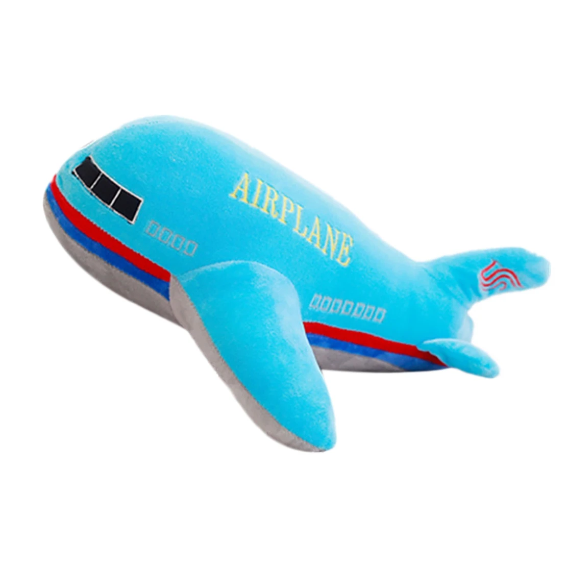 

New 40cm Size Simulation Airplane Kids Sleeping Back Cushion Soft Aircraft Stuffed Pillow Dolls Blue