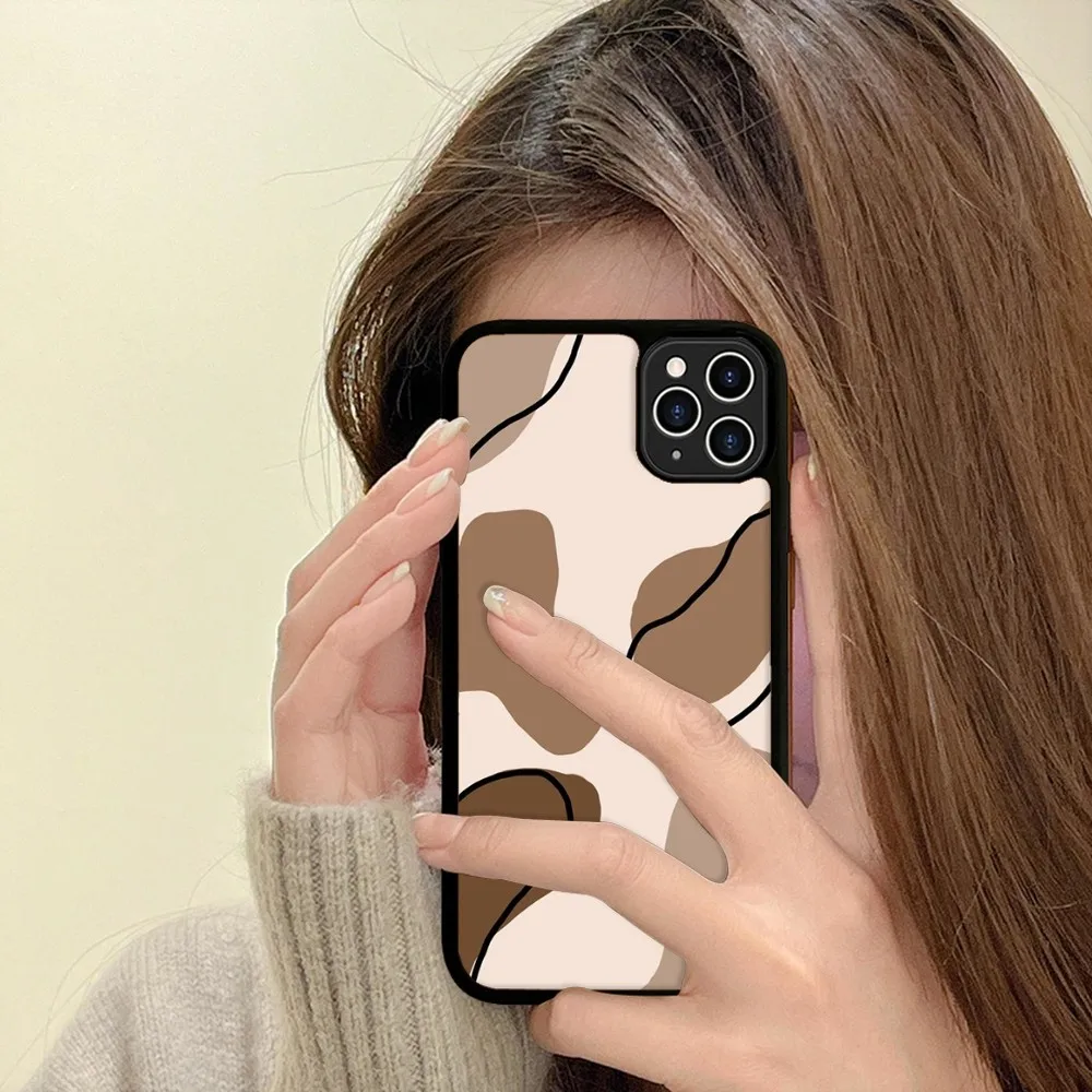 Abstract Geometry Phone Case Silicone PC+TPU Case For iPhone 14 11 12 13 Pro Max 8 7 6 Plus X XR Hard Fundas