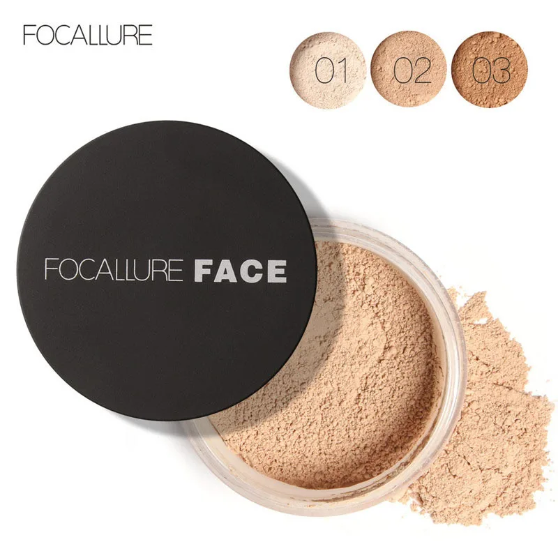 FOCALLURE  Face Loose Powder Setting Breathable Cosmetic Makeup Tool Waterproof Loose Powder Skin Finish Powder  косметика