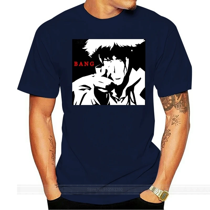 

New COWBOY BEBOP BANG Anime Manga Movie Men's Black T-Shirt Size S To 3XL Big Tall Tee Tshirt