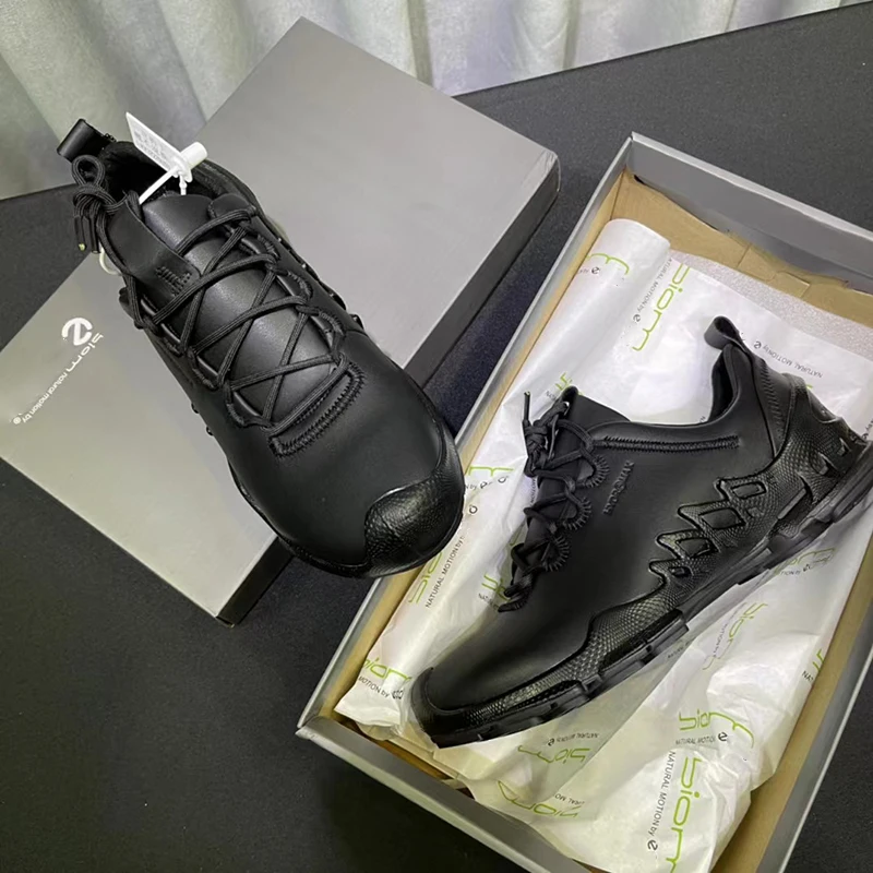 Men's Sneakers Brand High-Quality Leather Waterproof Non-Slip Lightweight Comfortable Outdoor Running Cross-Country Shoes