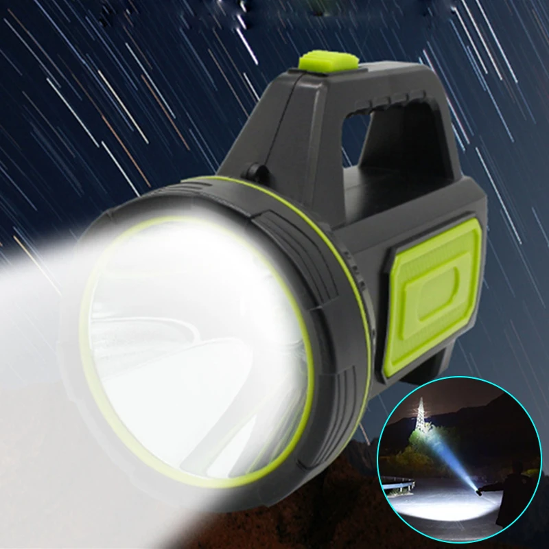

Super Bright Searchlight Rechargeable Portable Flashlight LED Spotlight Emergency Torch Lamp For Outdoor Camping Hunting Fishing