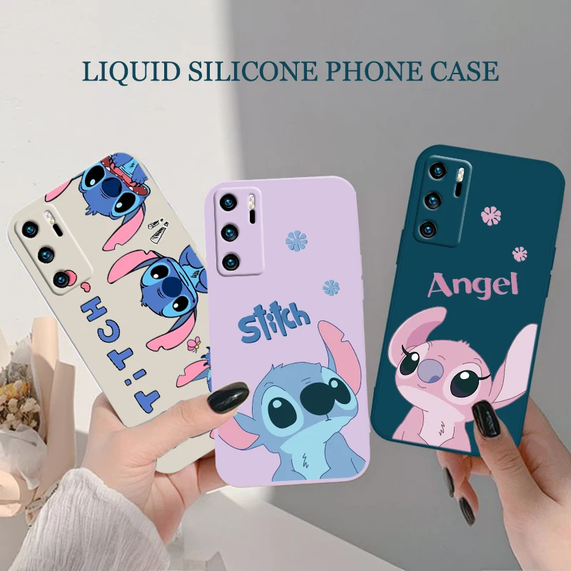 

Stitch The Baby Disney Phone Case For OPPO A72 A57 A54S A53S A52 A31 A16S A9 A5 A1K A12 AX7 F21 F9 A5 Liquid Rope Funda Cover