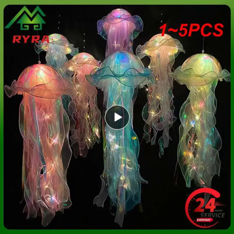 

1~5PCS Jellyfish Lamp, Portable Flower Lamp, Girl Room Atmosphere Decoration Lamp, Bedroom Night Lamp, Home Decoration