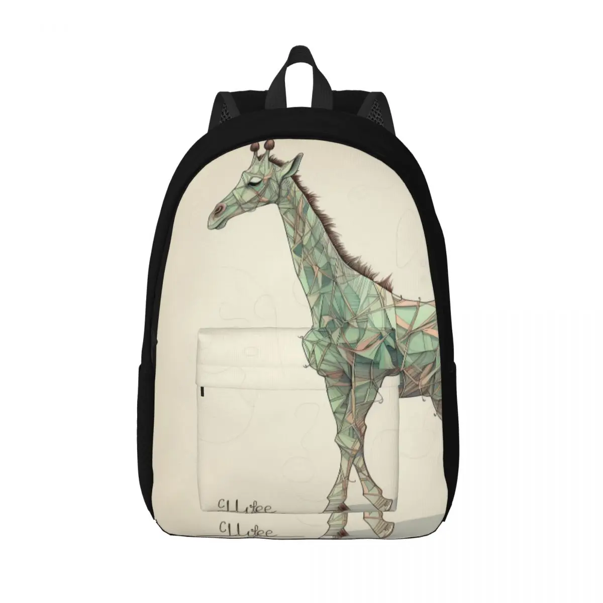 

Giraffe Canvas Backpacks Line with Color Cartoon Big Casual Backpack Cycling Bags