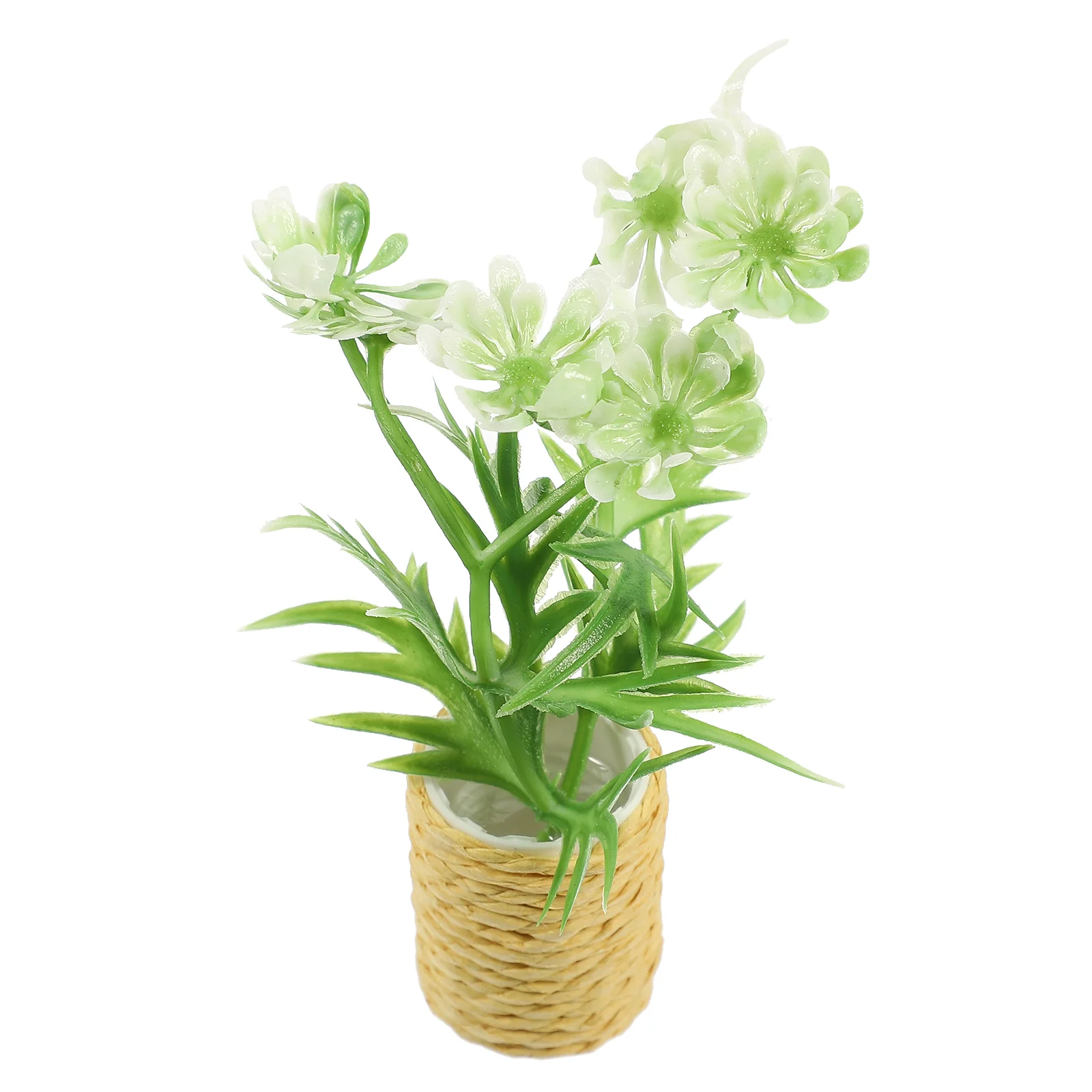 

Miniature Potted Plants Mini House Decorate Home Ornament Plastic Landscape Faux