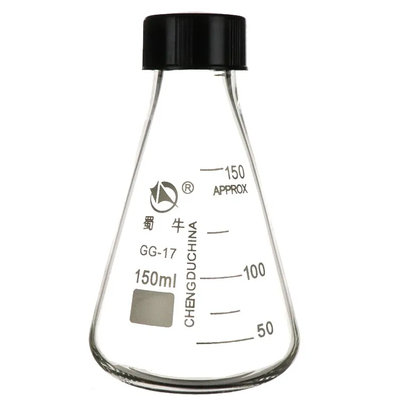 

1pc lab 50ml to 1000ml borosilicate glass conical flask Triangle flask with black cap for laboratory experiment