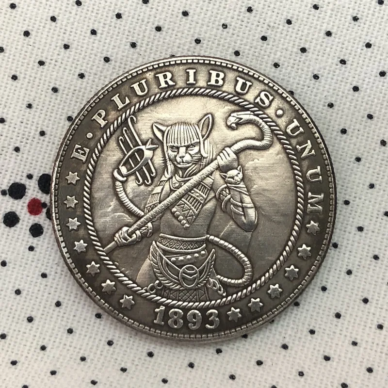 

Morgan Tramp Coin in the United States Greek Mythology Cat Coin Gift Greek Mythology Character Souvenir Lucky Coin