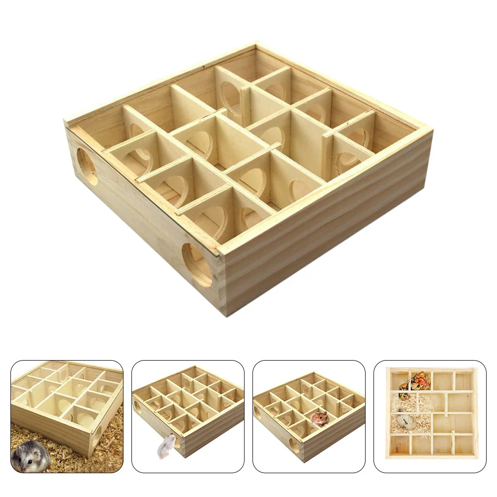 

Log Hamster Maze Woody Toy Interesting Cage Chinchilla Chew Household Accessories Multi-grid
