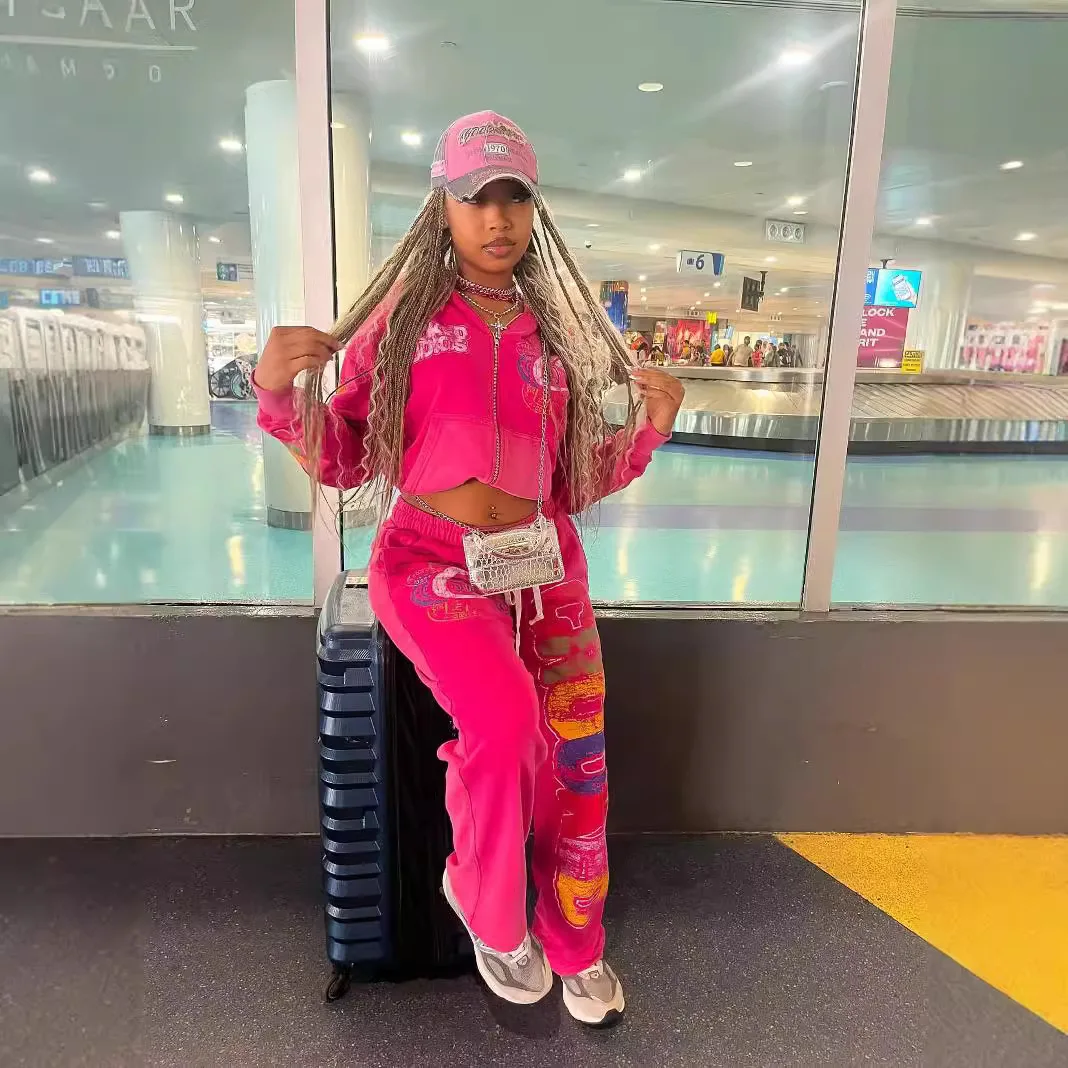 2024 Зимние топы с капюшоном комплект из 2 предметов женская осенняя уличная одежда