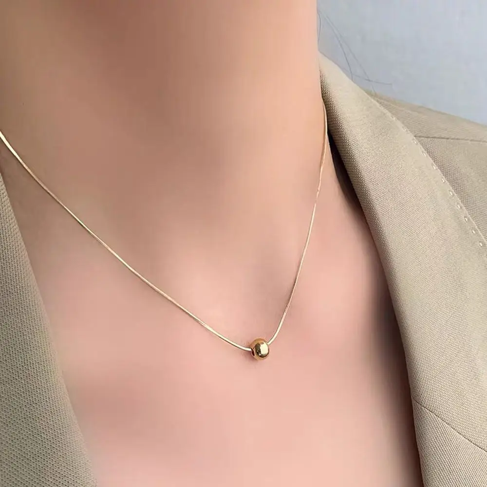 

Аксессуары сферическое модное простое ожерелье с подвеской в виде шара ожерелье в Корейском стиле Женская цепочка до ключиц модные ювелирн...