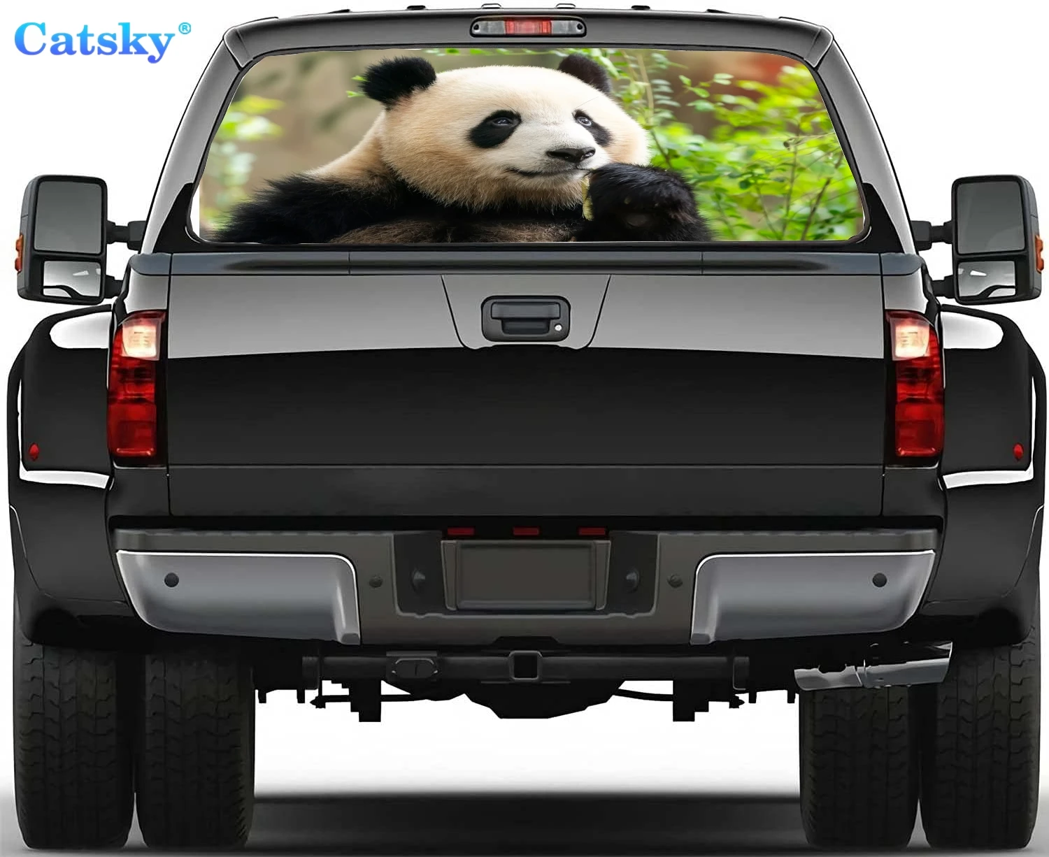 

Панда, животное панда, украшение на заднее стекло автомобиля, перфорированная пленка на окно, наклейки для заднего лобового стекла грузовика, декор для автомобиля,