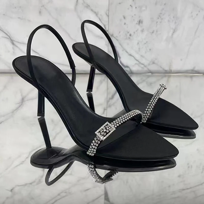 Новинка 2024 летние пикантные сандалии с открытым носком и пряжкой на одной линии