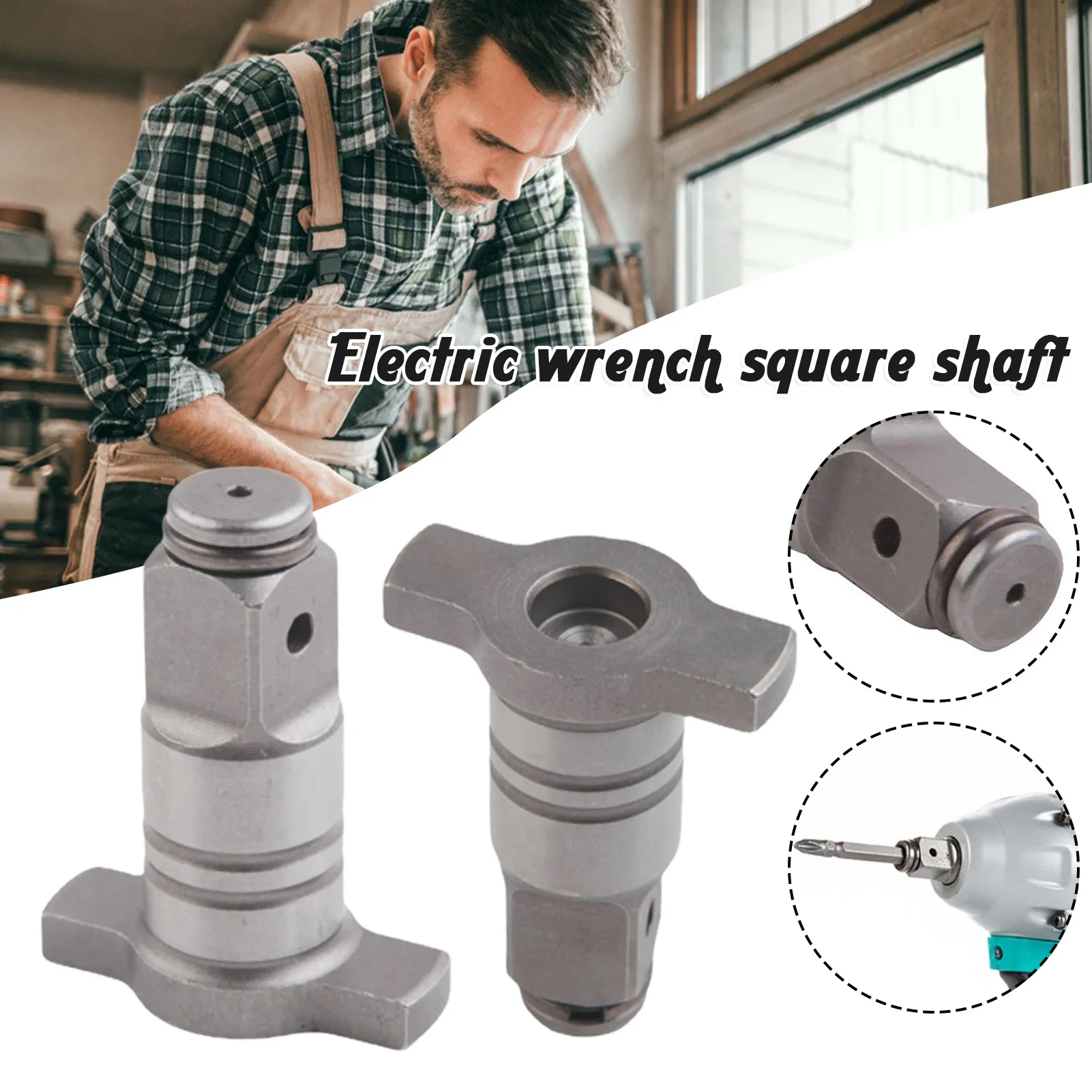 

Portable Square Shaft T-shaped Fast Locking Electric Wrench Accessories Cordless Wrench Part Power Tool Accessory Durable J2Y