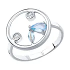 Кольцо SOKOLOV из серебра с топазами и фианитами, Серебро, 925, Женское, Оригинальная продукция