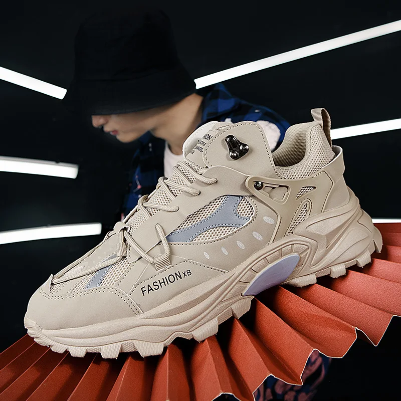 

Кроссовки мужские на платформе, Вулканизированная массивная подошва, удобная Уличная Повседневная обувь для бега, 2022