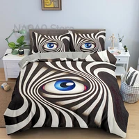 3d printed bedding set big eye pattern duvet cover set king queen twin size bedclothes 23pcs home textile with pillowcase