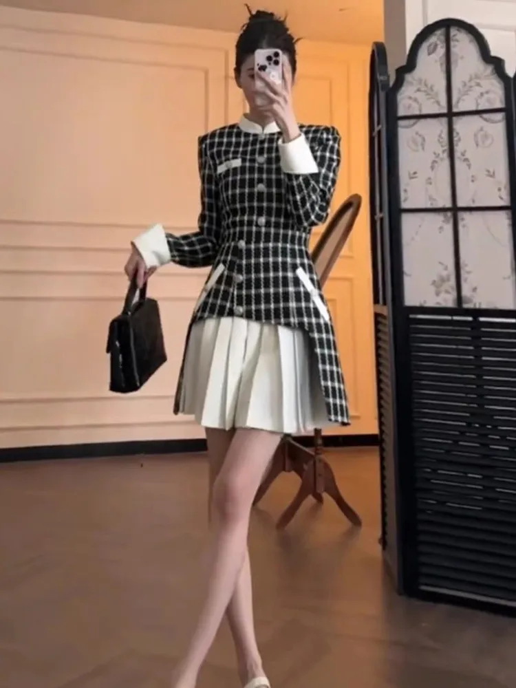 Модное дизайнерское твидовое платье для женщин осень-зима новое шикарное во