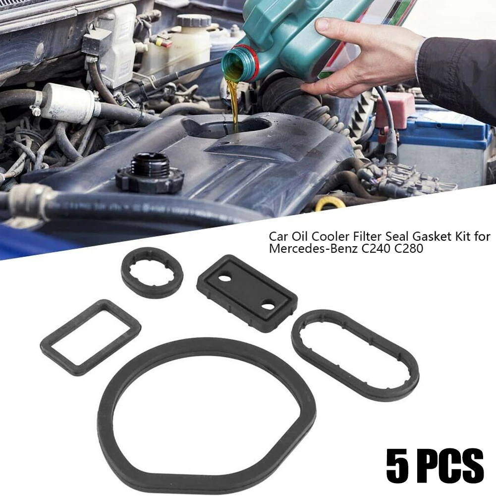 

5 Pcs/Set Rubber Oil Filter Housing Seal Kit 1121840061 1121840161 1121840261 1121840361 1121840280 For Mercedes-Benz C240