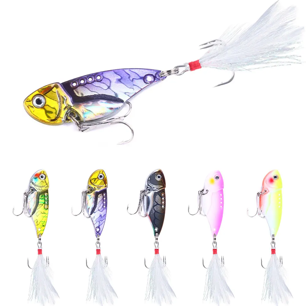 

HENGJIA 1pc Winter Fishing Bait Metal Lures vib 5.5cm 11g blade Bass Baits VIB Lure Wobblers Fishing Tackle colorful