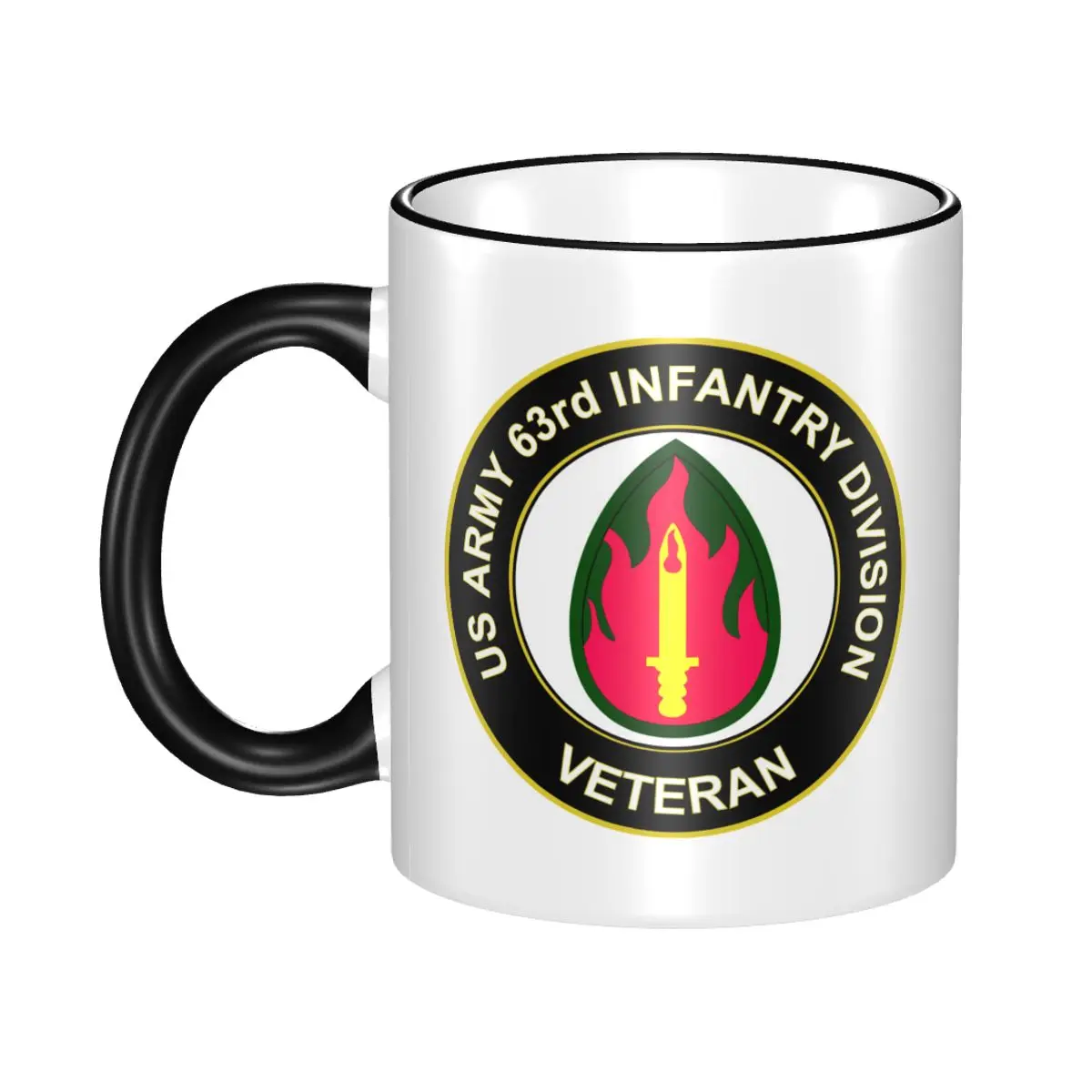 

Керамические кофейные кружки, чайная чашка, американская армия, 63 дюйма, пехотное подразделение, ветеран, забавные и уникальные керамические чашки, кружка