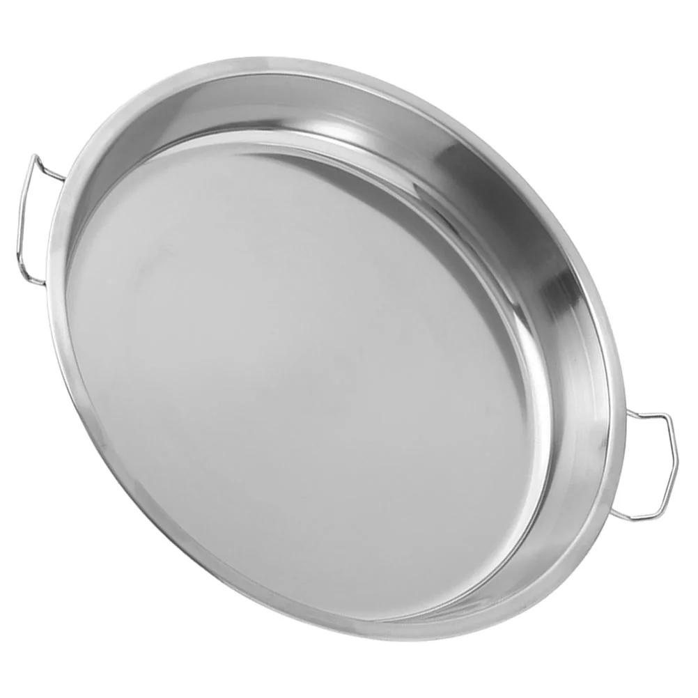 

Cake Pans Stainless Steel Round Household Small Cake Pan Steak Plate Stainless Steel Plate for Restaurant Home Food Serving