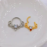 water drop zircon nose rings daith conch heart septum clicker tragus conch helix piercing 16g