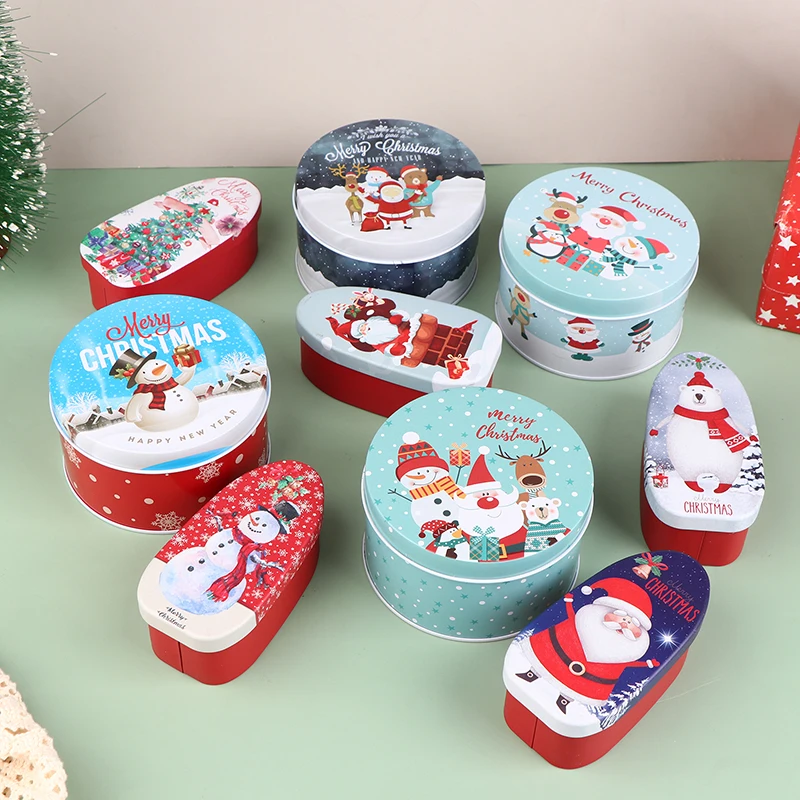 Santa Snowman Ornament Cookie Jar Candy Storage Box Children's Gift Food Storage Container
