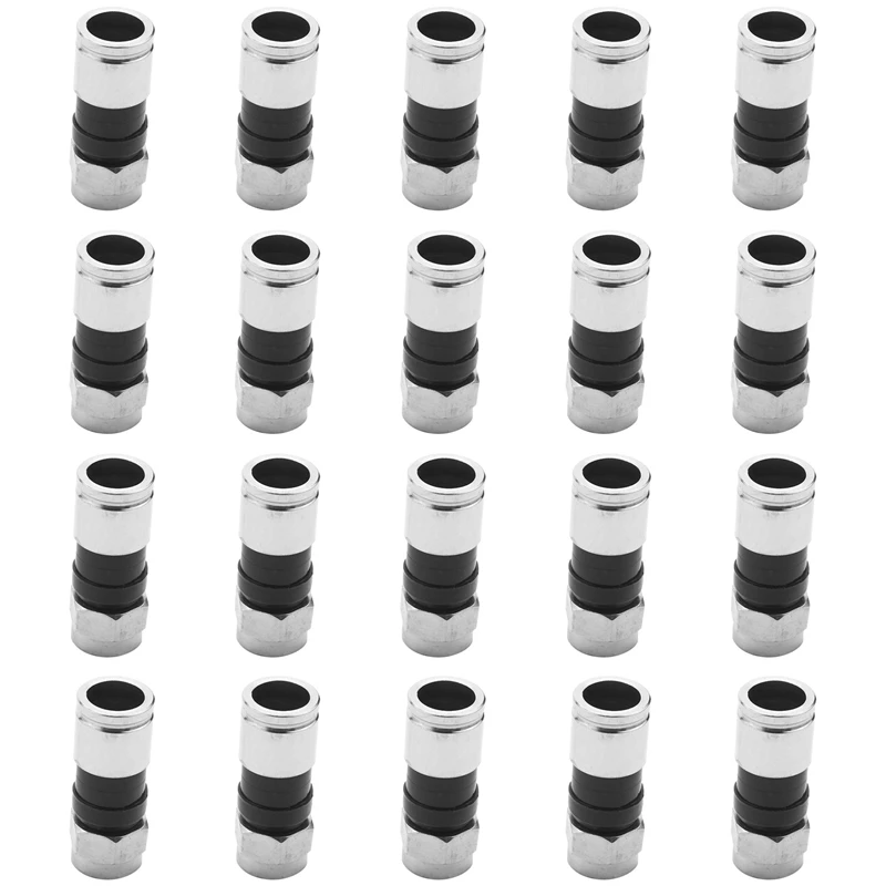 

Rg6 F Type Connector Coax Coaxial Compression Fitting For Rg6 Coax Cable 20 Pack