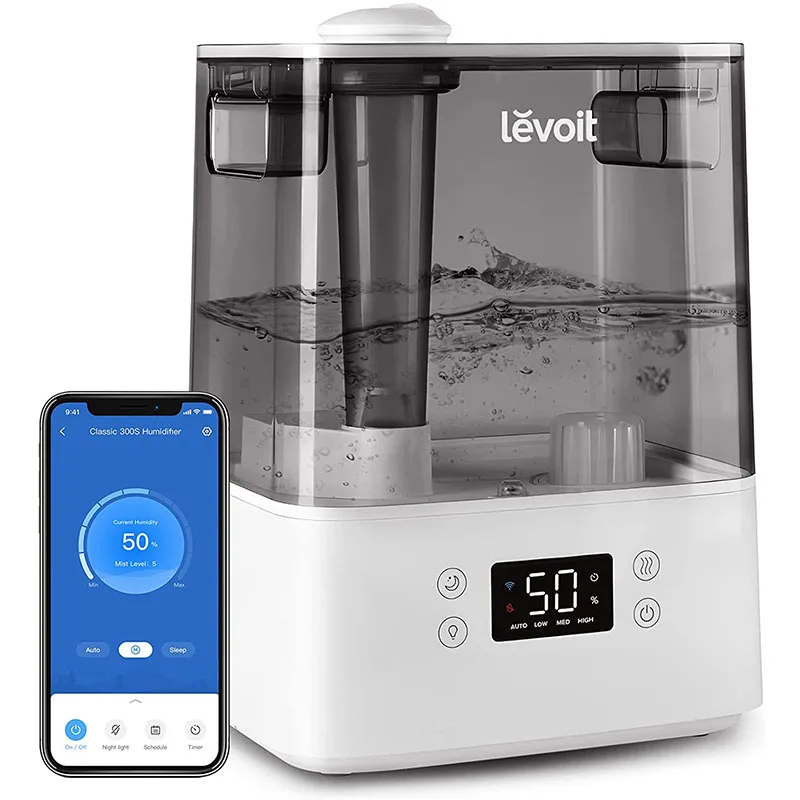 

LEVOIT Ultrasonic Humidifier for Bedroom Large Room Home, Smart Wifi Alexa Control 6L Top Fill Cool Mist-Night Light Quiet