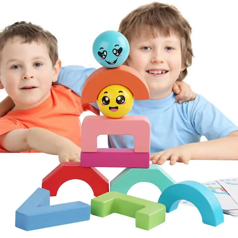 

Деревянный Штабелируемый конструктор для детей и родителей, развивающая игрушка для раннего развития, подарок для детей