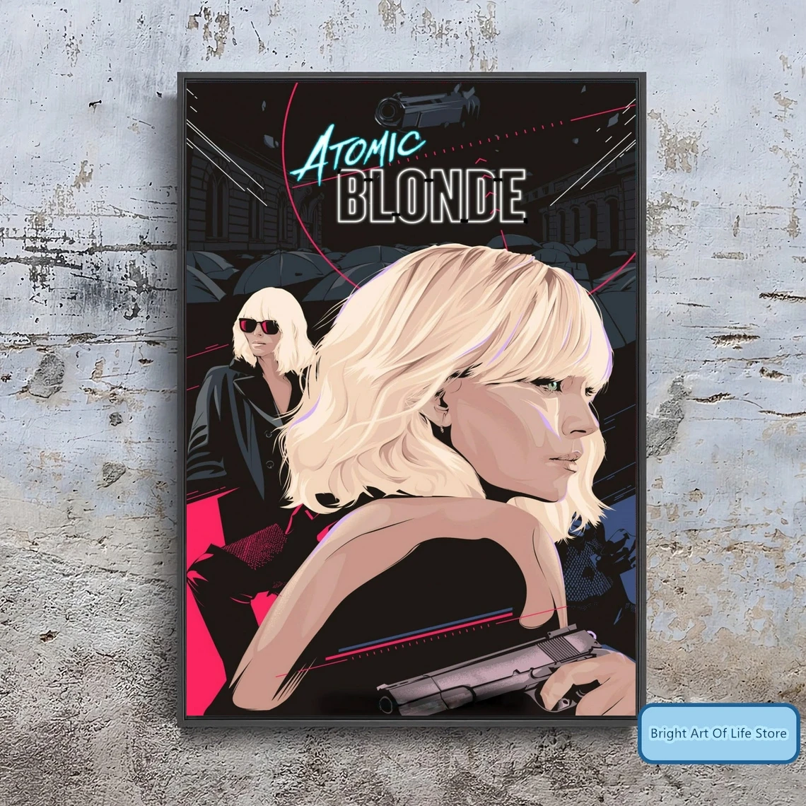 Наклейка на стену с изображением блондинки (2017) без рамки |