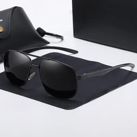 aluminium magnesium sunglasses men polarized luxury brand designer mercede driving fishing mirror square vintage lunette homme