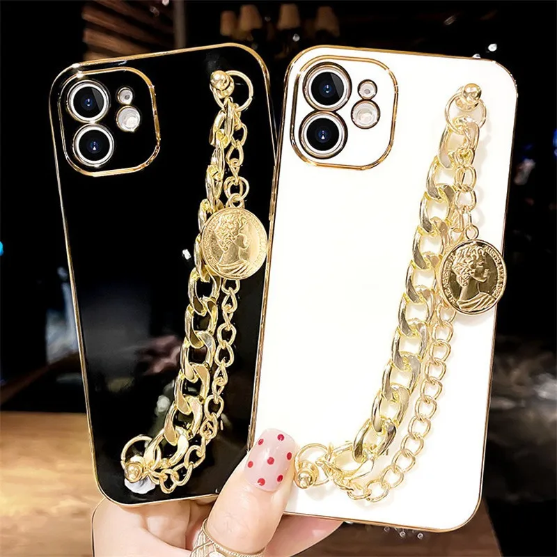 Роскошный мягкий силиконовый чехол с золотым браслетом для Samsung Galaxy A50 A52 A71 A30S A11 A31 A51 A324G A22