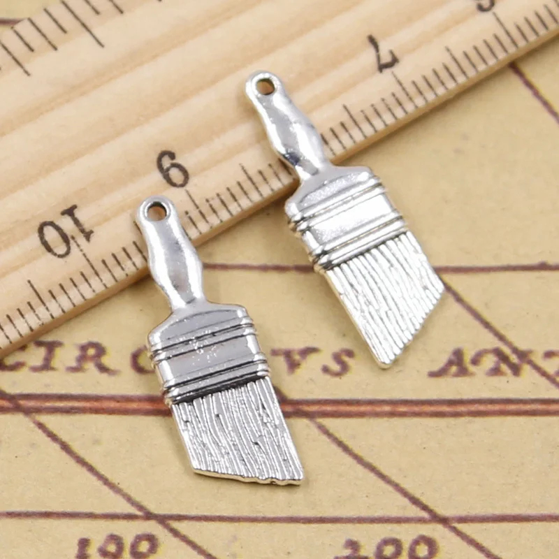 

25pcs Charms Tools Brush 27x9mm Tibetan Silver Color Pendants Antique Jewelry Making DIY Handmade Craft