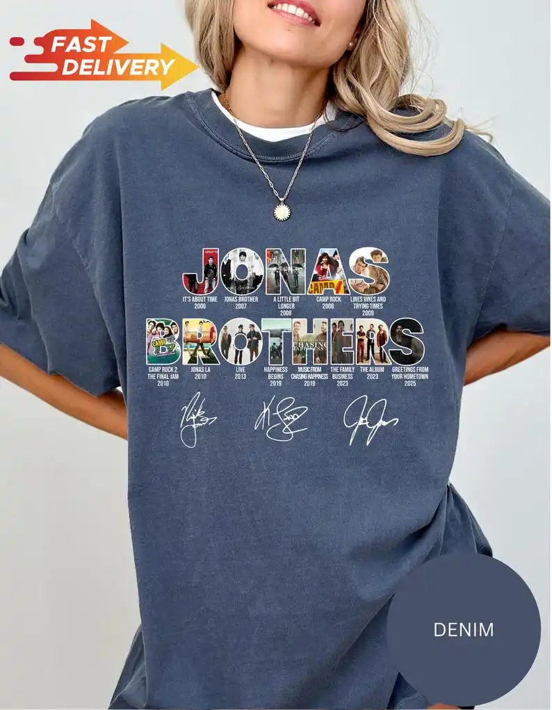Фото Футболка Jonas Brothers, концертная футболка, футболка в подарок фанатам Brothers, футболка с мемами №4