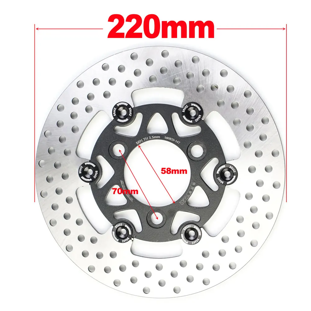 

Motorcycle Aluminum Alloy Brake Disc Floating 220mm Diameter For Pitbike Racing Street Bike Honda Yamaha Rapid Cooling Brake Pad