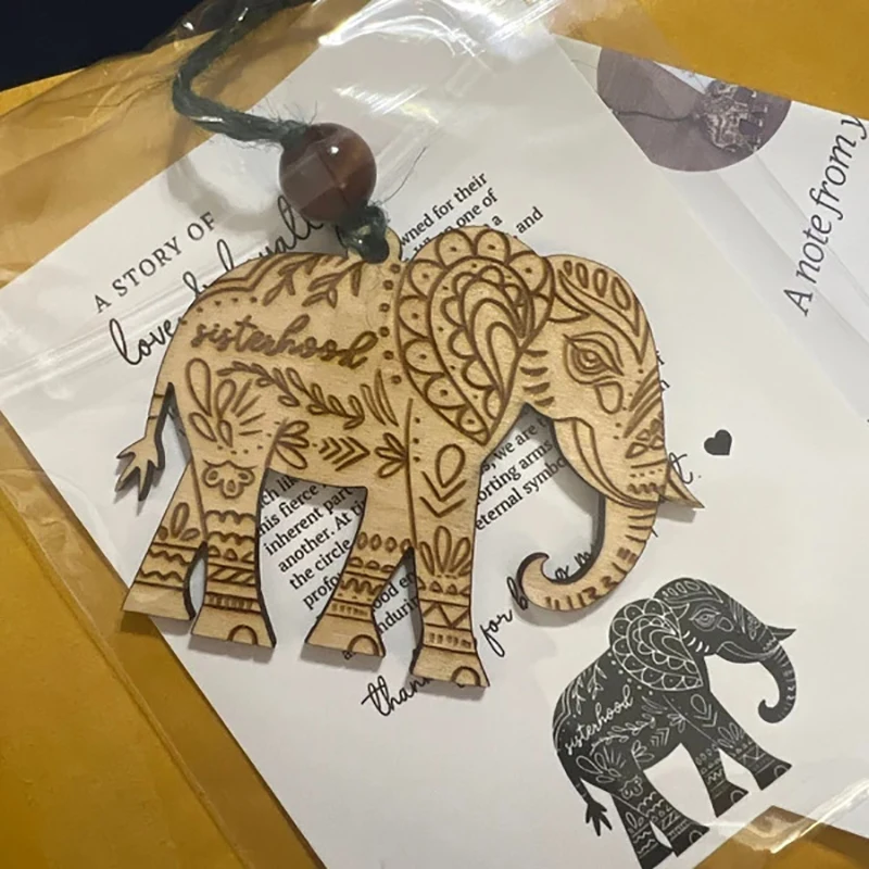 Деревянный подарок дружбы слон сестричества с карточкой истории украшения для