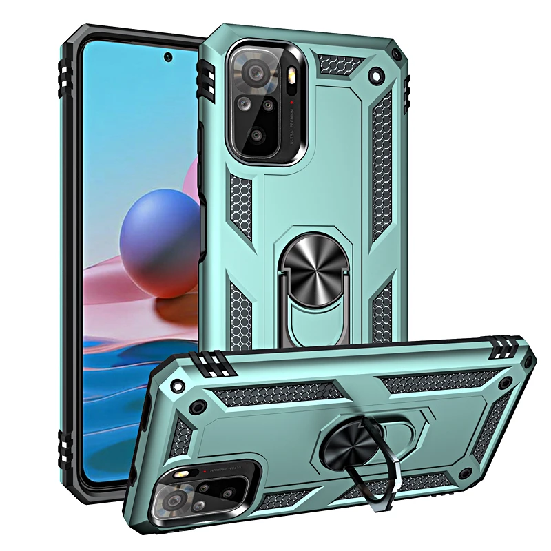 

Ring Case For Xiaomi Redmi Note 10 Pro 10T 5G 9 9T 9A 8T 7 8 10S 9S Poco X3 NFC F3 M3 Mi 11 Lite 11T 11i Armor Shockproof Cover